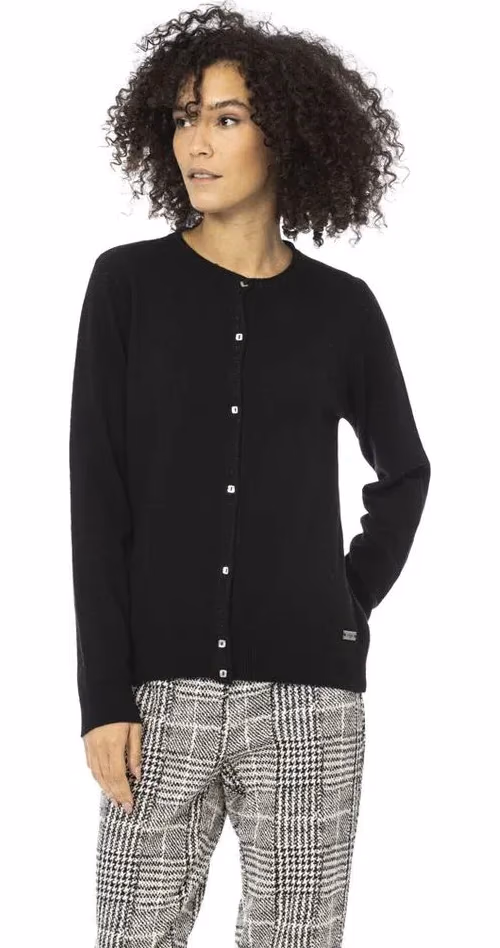 Baldinini Trend Gray Wool Cardigan
