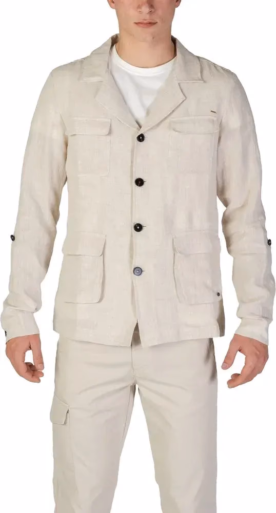 In My Hood Beige Linen Blazer