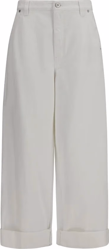 Brunello Cucinelli White Cotton Casual Pants