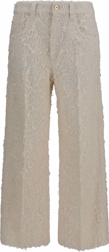 Brunello Cucinelli Beige Cotton Cropped Pants