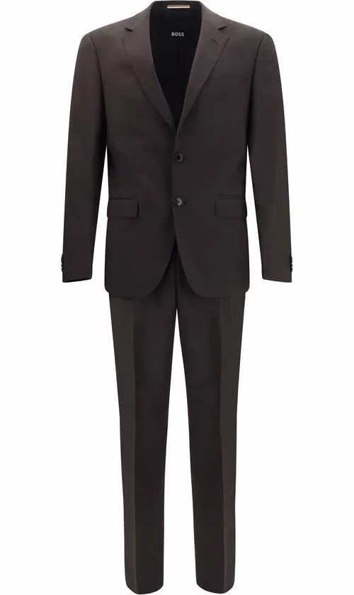 Hugo Boss Black Gray Wool Oves Aries Two-Piece Suit
