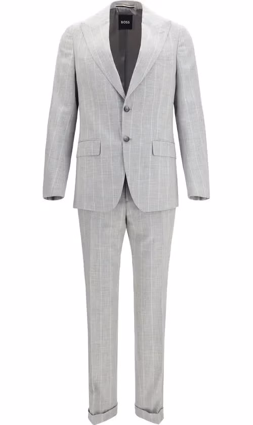 Hugo Boss Black Gray Cotton Two-Piece Suit