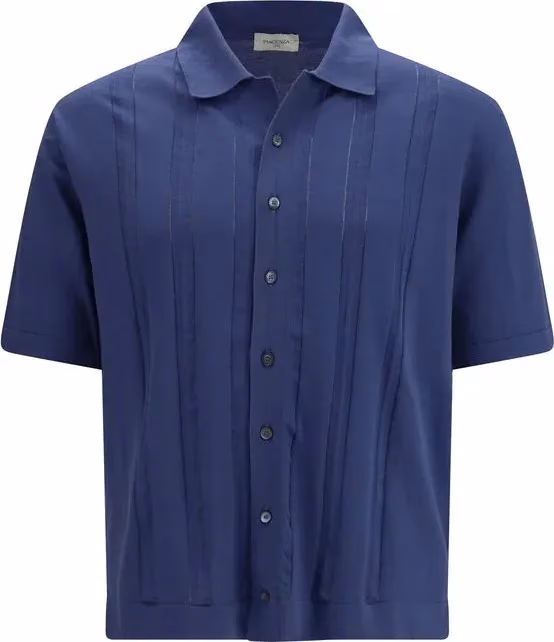 Piacenza Cashmere Blue Cotton Polo Shirt