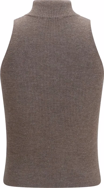 Brunello Cucinelli Brown Cashmere Sleeveless Jacket