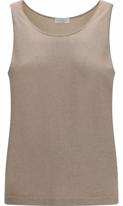 Brunello Cucinelli Beige Cashmere Tank Tops