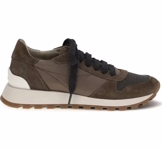 Brunello Cucinelli Brown Calf Leather Bos Taurus Athletic Sneakers
