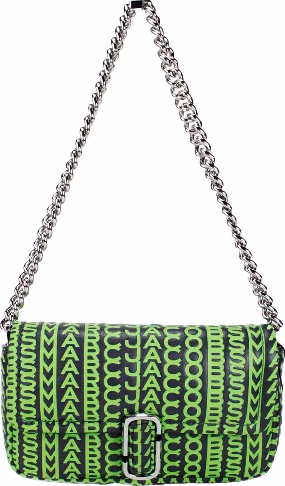 Marc Jacobs Marc Jacobs Neon Green The Monogram Leather J Marc Mini Shoulder Bag Crossbody