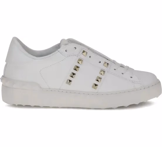 Valentino Garavani White Calf Leather Bos Taurus Sneakers