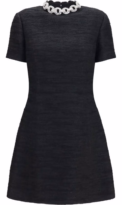 Valentino Garavani Black Cotton Cocktail Dress