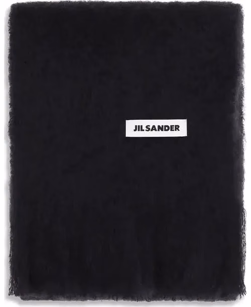 Jil Sander Black Wool Oves Aries Scarf