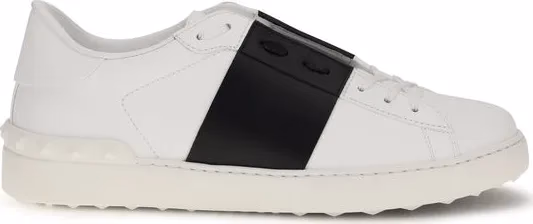 Valentino Garavani White Calf Leather Bos Taurus Low Top Sneakers