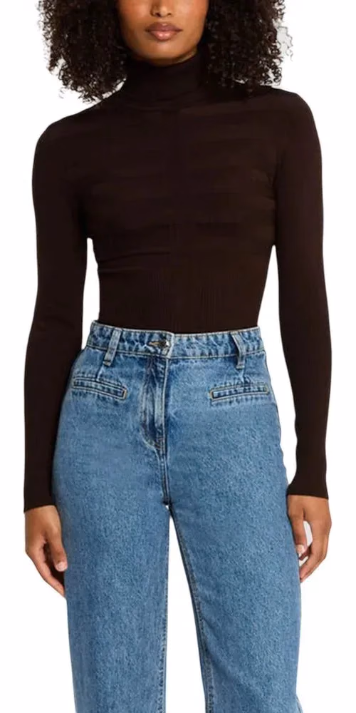 Morgan De Toi Brown Viscose Turtleneck