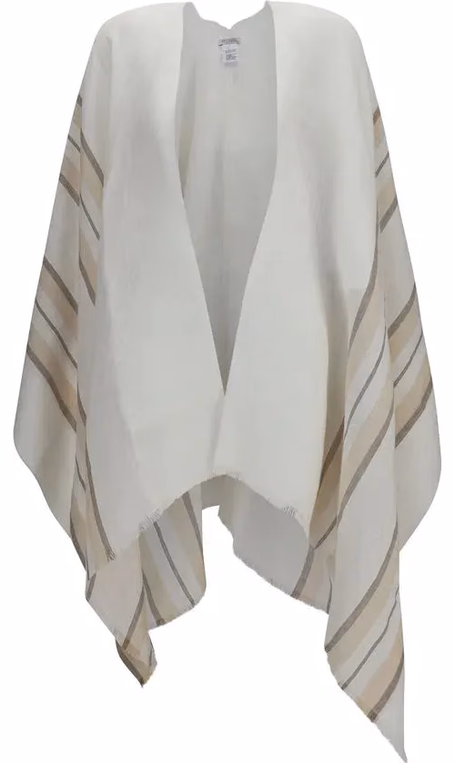 Brunello Cucinelli Beige Linen Poncho