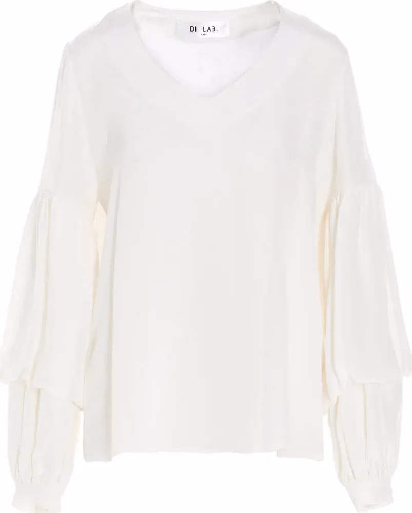 DI.LA3 PARI' White Silk Blouse