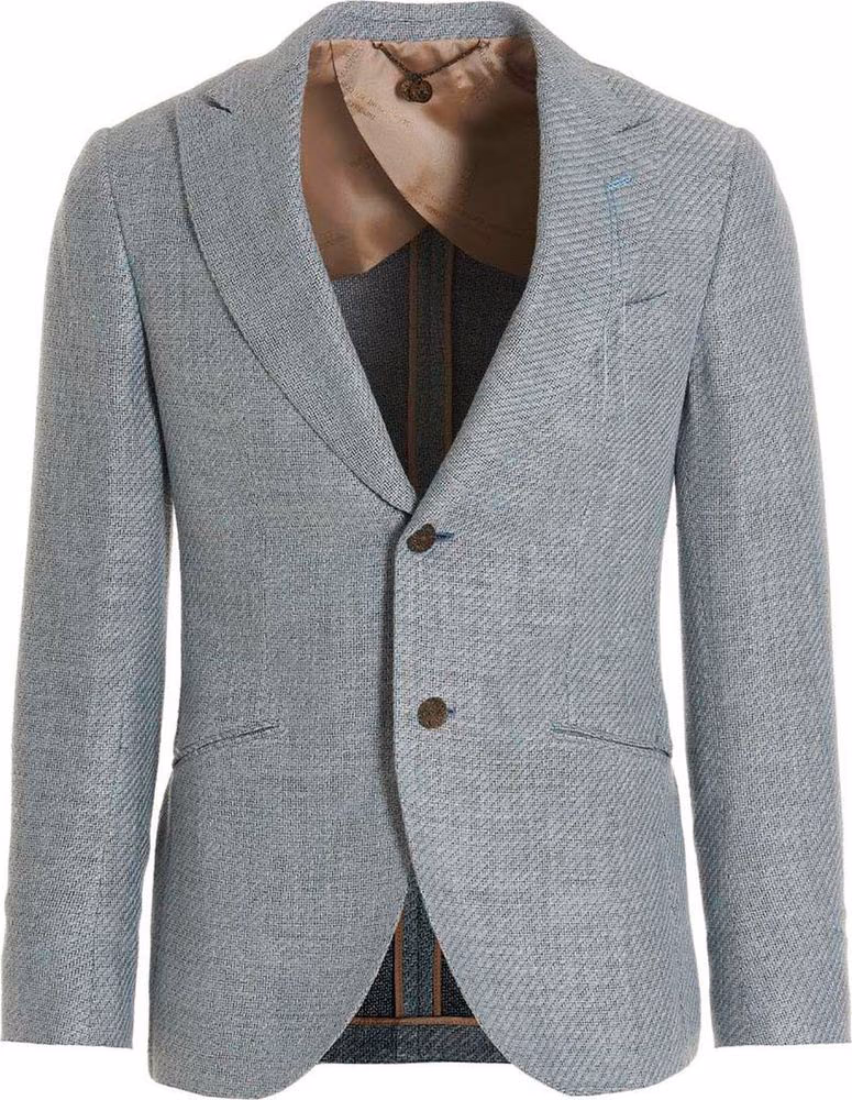 MAURIZIO MIRI Blue Silk Blazer