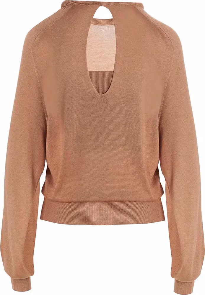RAMAEL Beige Silk Cardigan