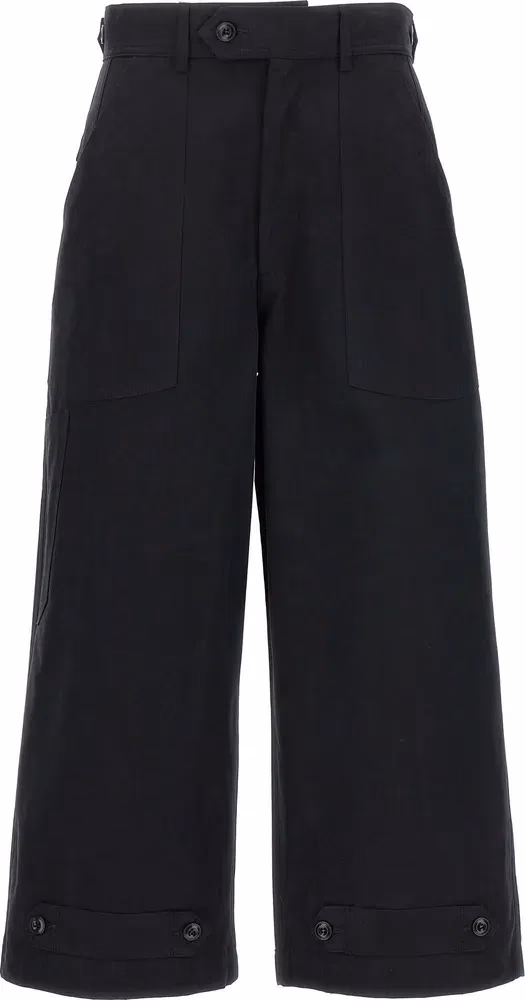CELLAR DOOR Black Cotton Casual Pants
