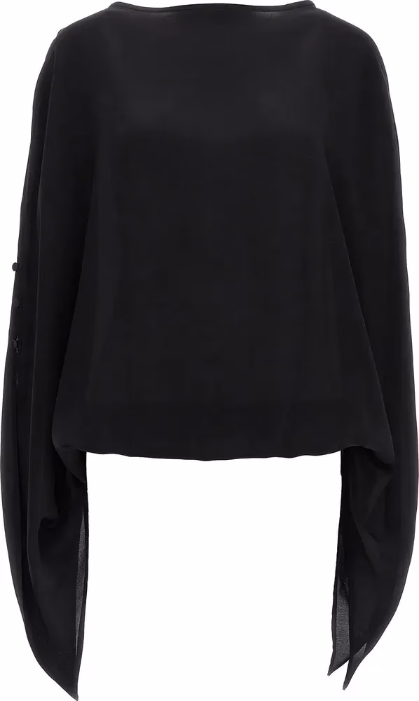 DI.LA3 PARI' Black Silk Blouse