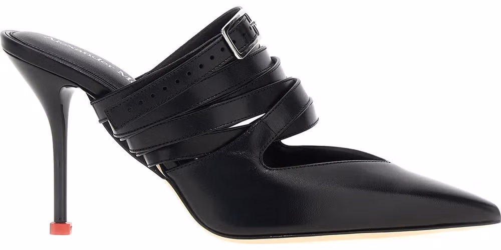 Alexander McQueen Black Cowhide High Heel Pumps