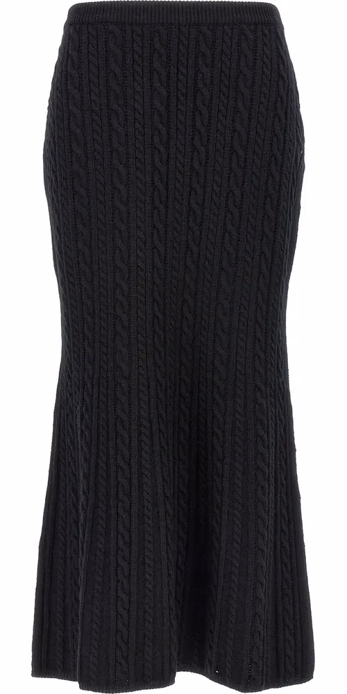 Alessandra Rich Black Wool Mini Skirt