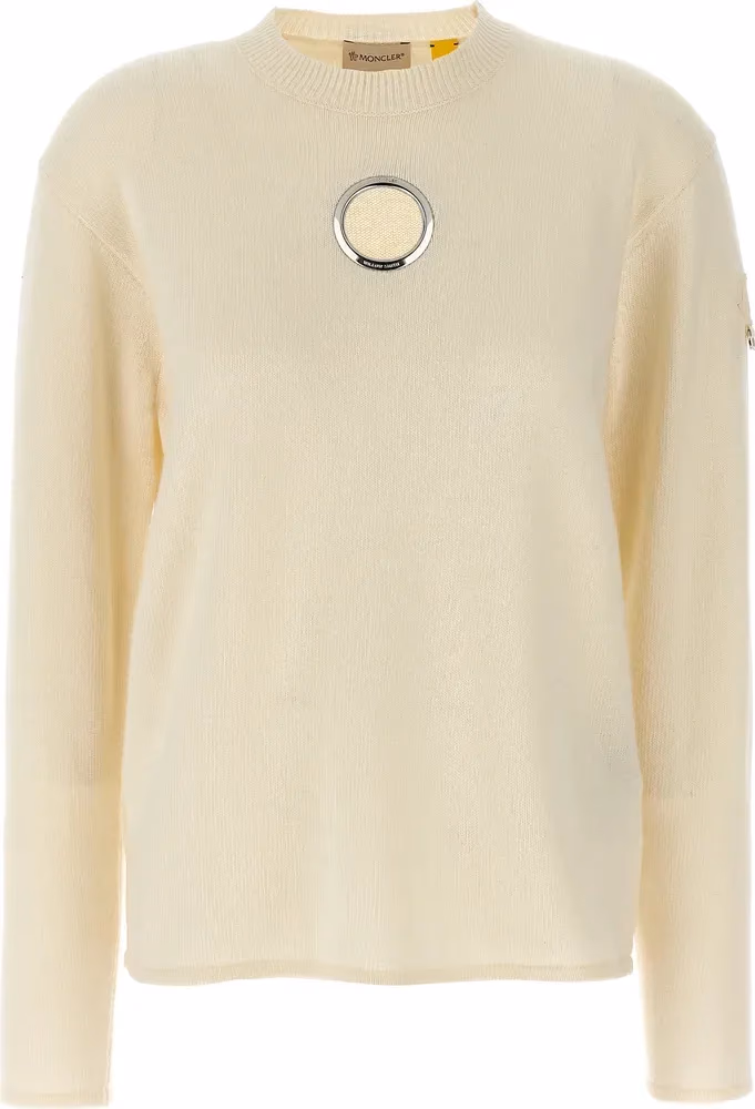 MONCLER GENIUS White Wool Cardigan