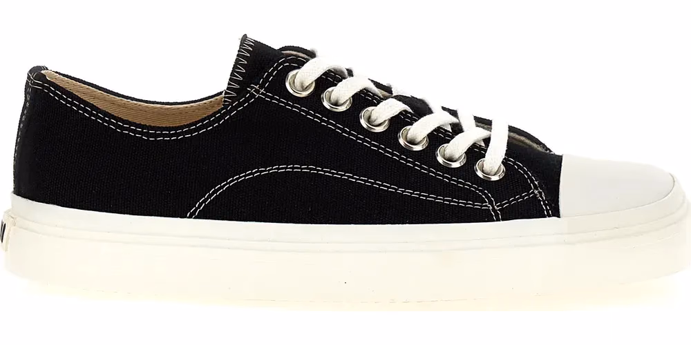 Moschino Black Cotton Low Top Sneakers