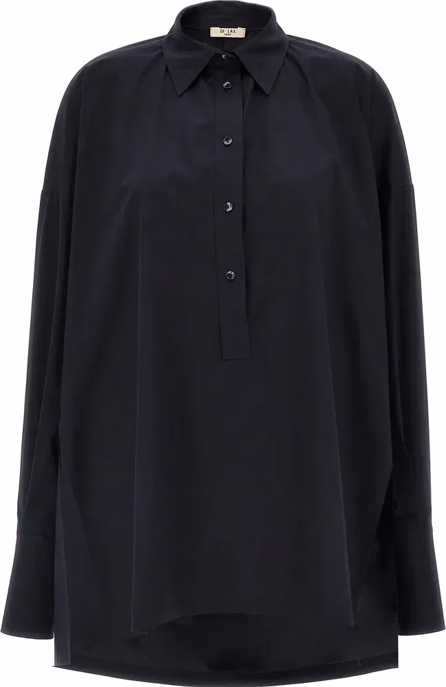 DI.LA3 PARI' Blue Cotton Blouse