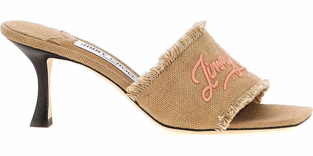 Jimmy Choo Beige Textile Platform Sandals