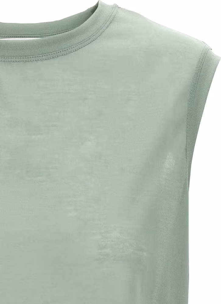 Victoria Beckham Bicolor Cotton Sleeveles T-Shirt