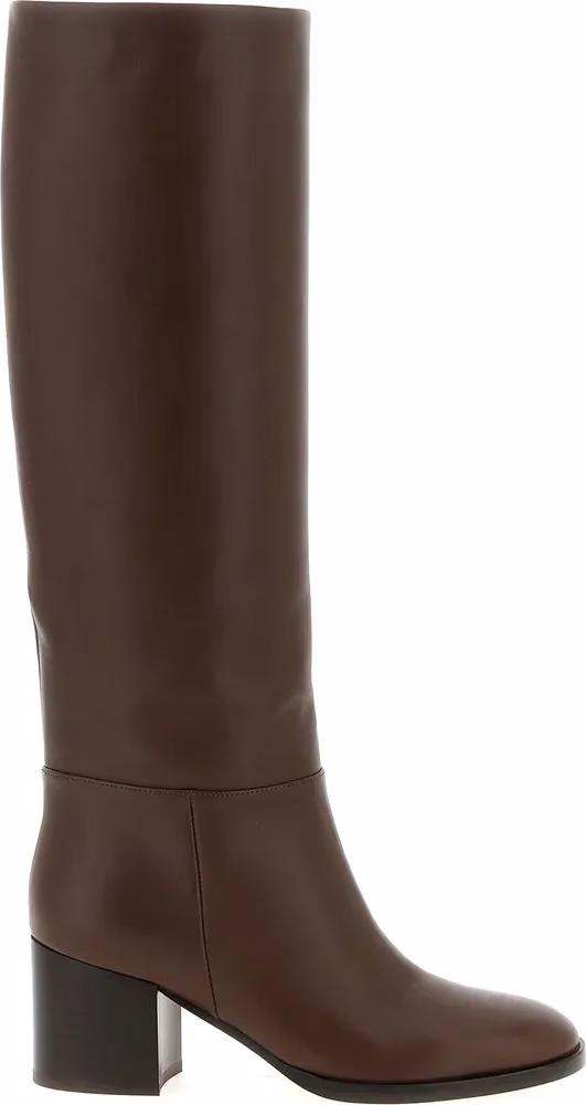 Gianvito Rossi Brown Calfskin Over The Knee