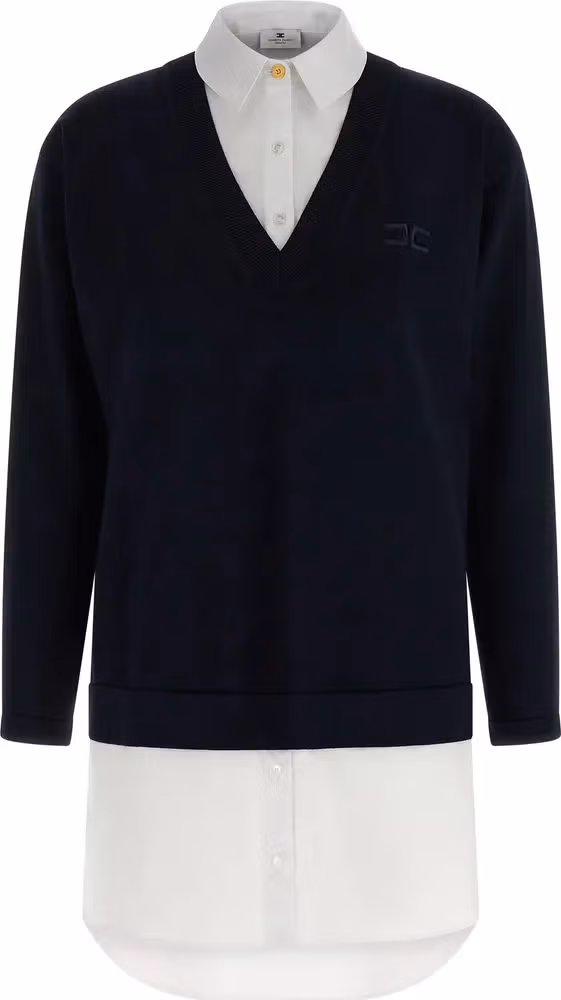 Elisabetta Franchi Blue Viscose Short Dress