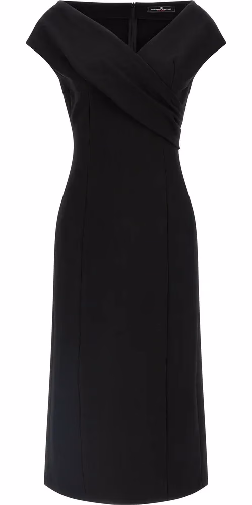 Ermanno Scervino Black Viscose Midi Dress