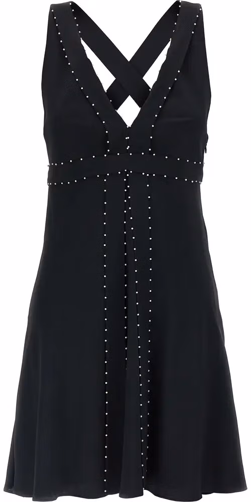 Giovanni Bedin Black Acetate Short Dress