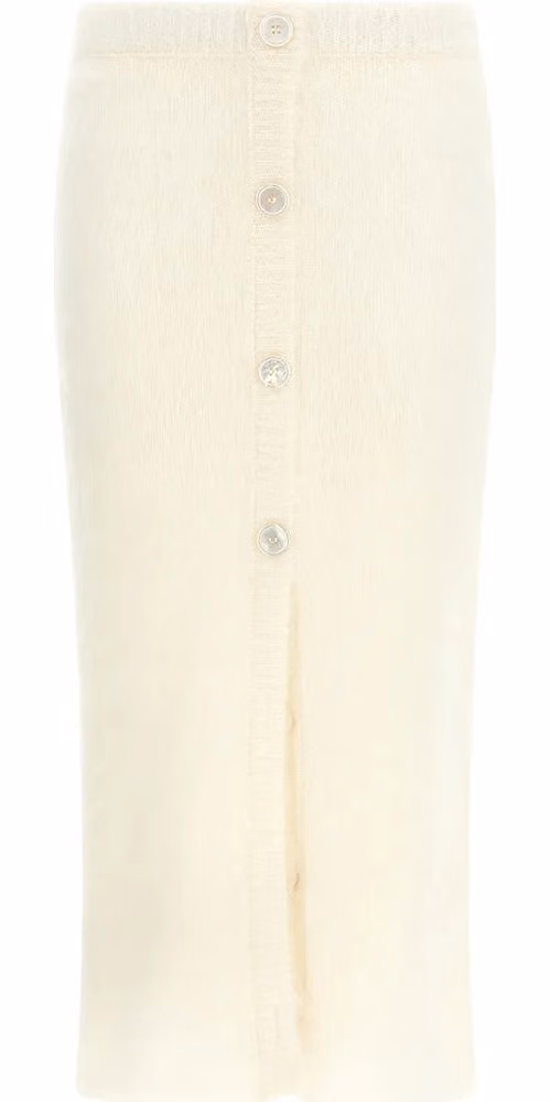 Alessandra Rich White Other Fibres Midi Skirt