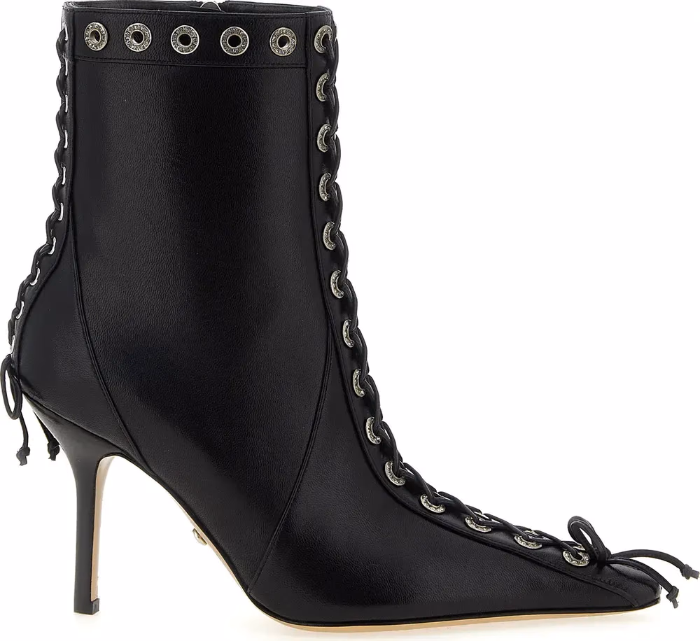MACH & MACH Black Calfskin Ankle Boots