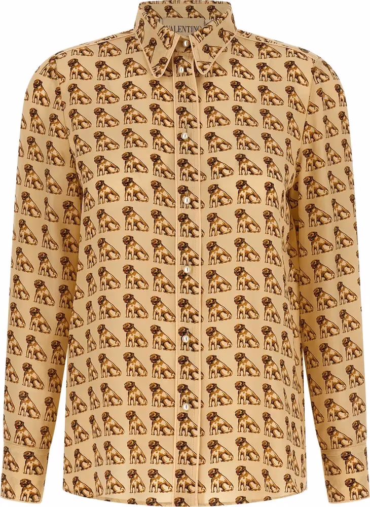 Valentino Garavani Beige Silk Blouse