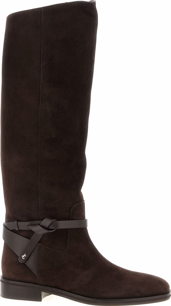 Jimmy Choo Brown Leather Over The Knee