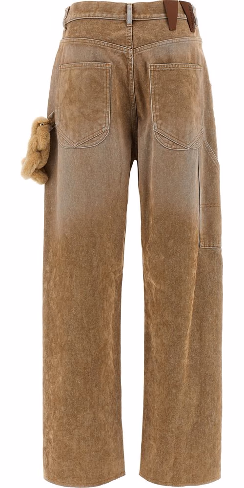 Darkpark Beige Cotton Straight-Leg Jeans
