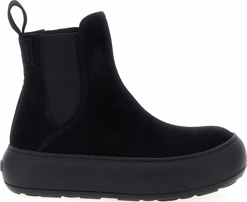 Moschino Black Calfskin Chelsea Boots
