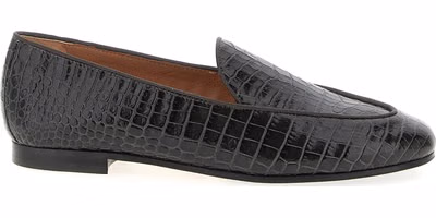 Black Calfskin Slip-On Loafers