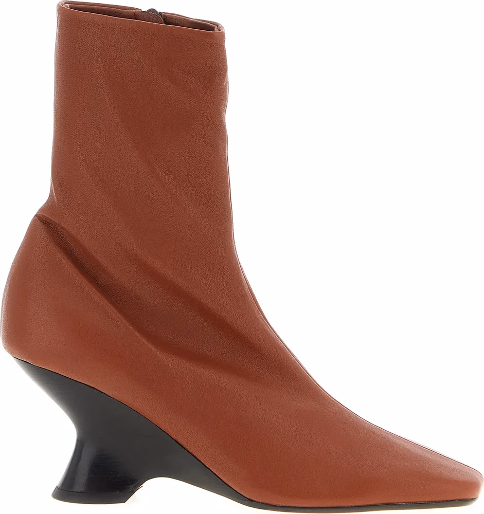Dries Van Noten Brown Calfskin Ankle Boots