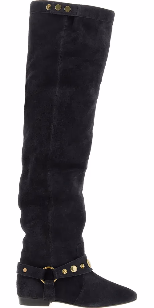 Isabel Marant Black Calfskin Over The Knee