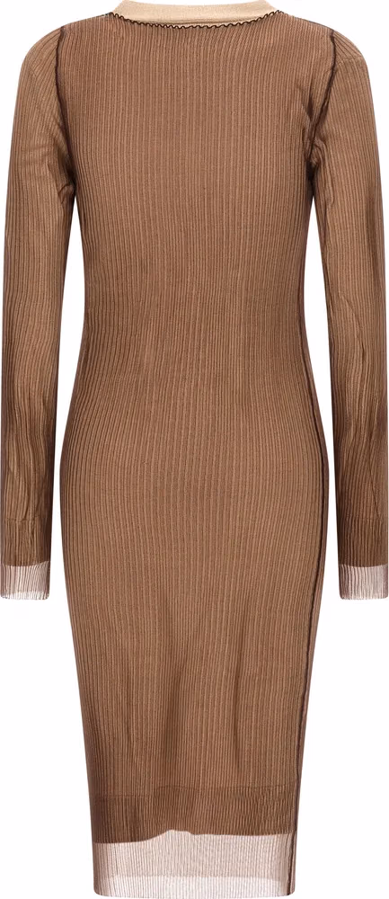 MM6 Maison Margiela Beige Polyamide Midi Dress
