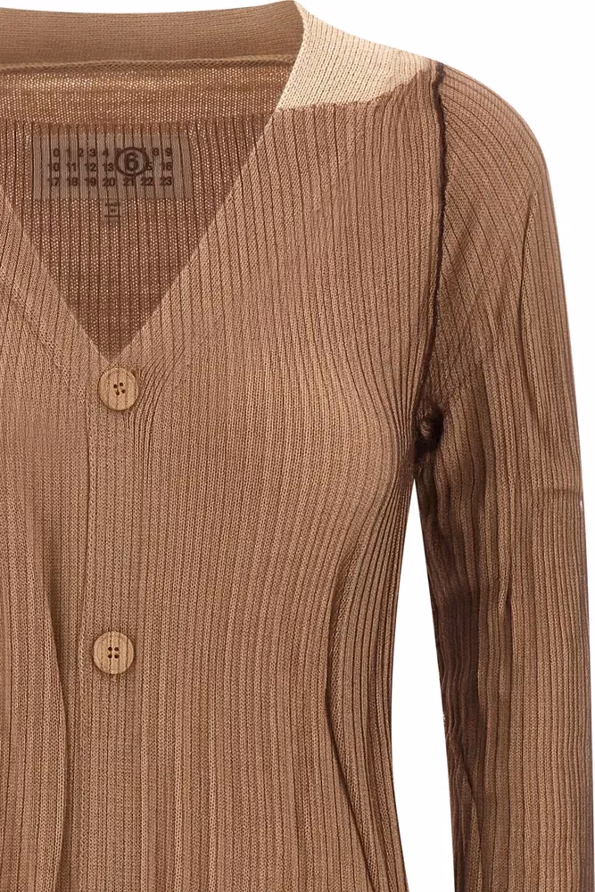 MM6 Maison Margiela Beige Polyamide Midi Dress