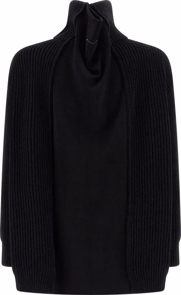 MM6 Maison Margiela Black Wool Short Dress