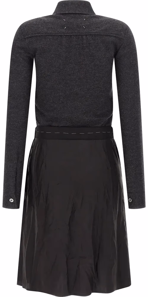 Maison Margiela Gray Virgin Wool Midi Dress
