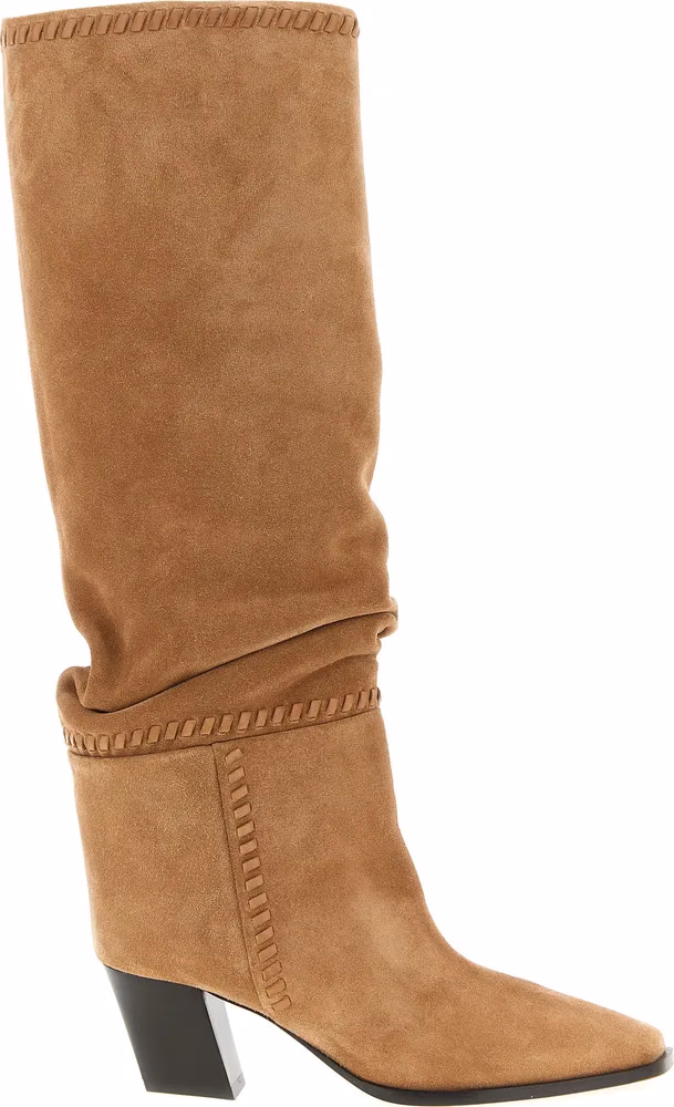 Jimmy Choo Beige Leather Over The Knee