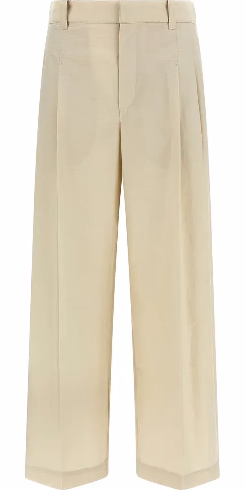 Brunello Cucinelli White Cotton Dress Pants