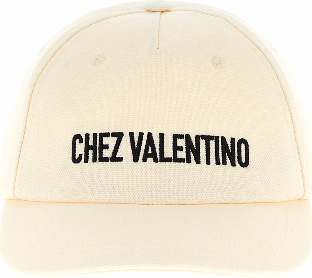 Valentino Garavani Beige Cotton Cap (Baseball Hat)