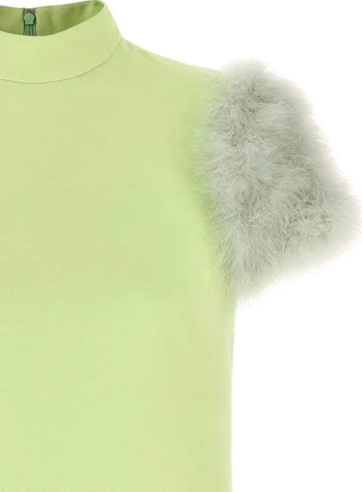Valentino Garavani Bicolor Virgin Wool Short Dress